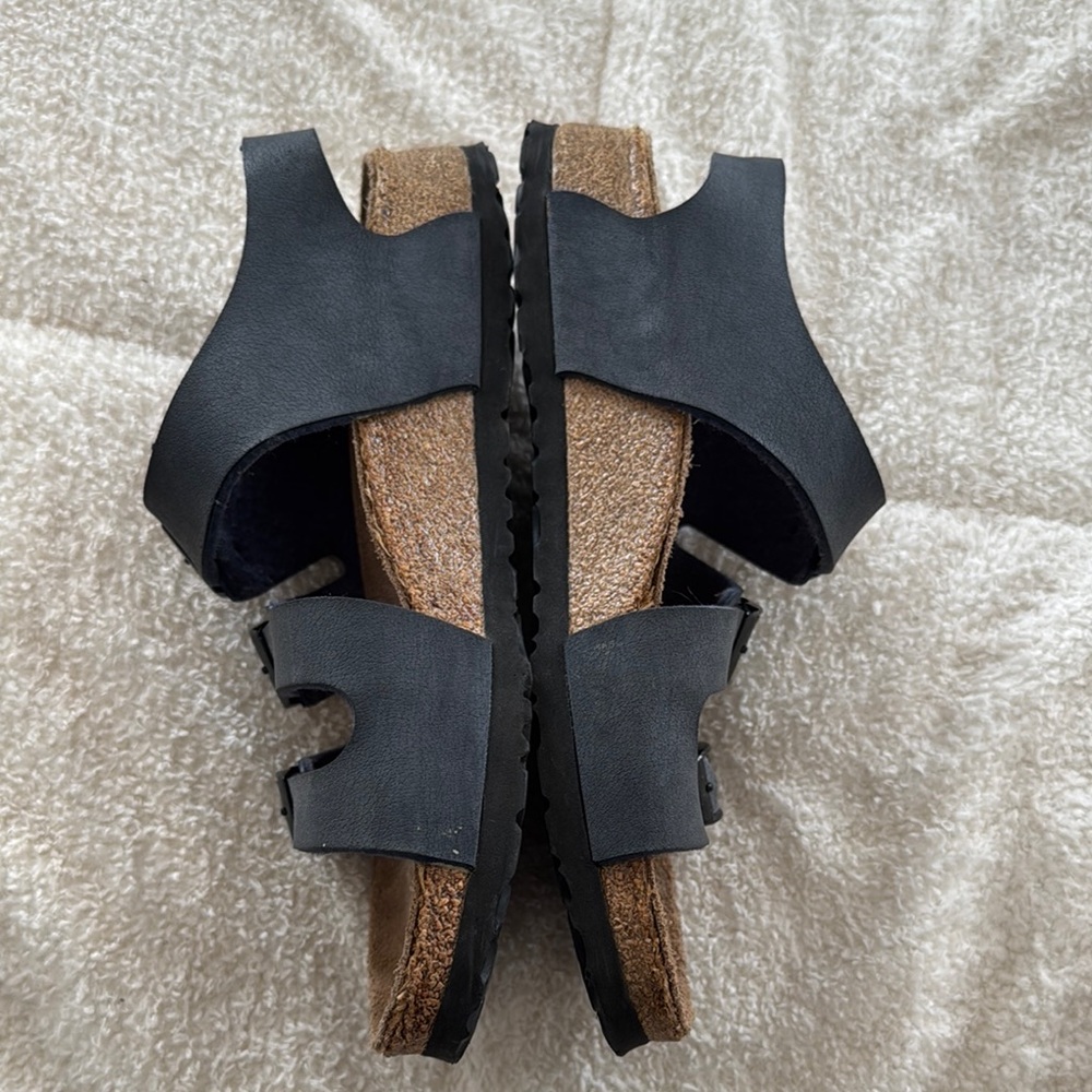 Birkis Birkenstock Ellice Three Strap Slingback Blue leather sandals bohemian - Picture 2 of 6